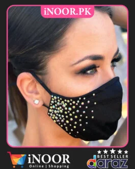 Stylish Face Mask Daraz Decked with Colored Shiny Beads