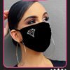 Diamond black face mask for stylish girls made with high-quality cloth and materials can filter small particles from the air. This Diamond black face mask
