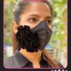 Floral black face mask online in Pakistan made with high-quality cloth and materials can filter small particles from the air.