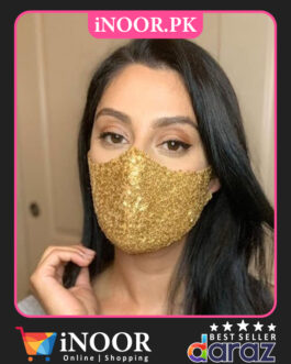 Fashionable Golden Sequin Face Mask Online in Pakistan