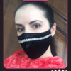 Silver black face mask for girls made with high-quality cloth and materials can filter small particles from the air. This silver