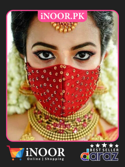 Bridal designer sequin face mask trends 2024 made with high-quality cloth and materials can filter small particles from the air. This Bridal