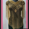Glamorous Partywear Long Fringes Black Cape