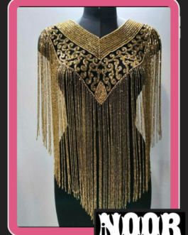 Glamorous Partywear Long Fringes Black Cape