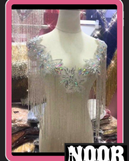 Silver Long Fringes Embellished Cape