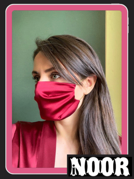 Simple Maroon Silk Face Mask