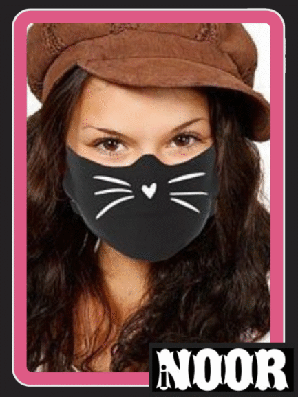 Black Cat Face Mask
