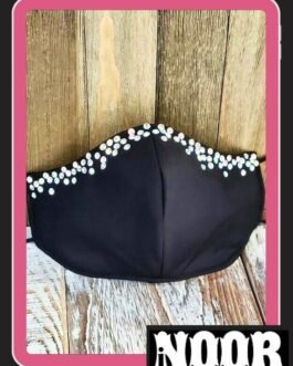 Elegant Rhinestones Decked Black Face Mask