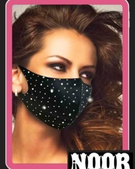 Trending Rhinestones Black Face Mask