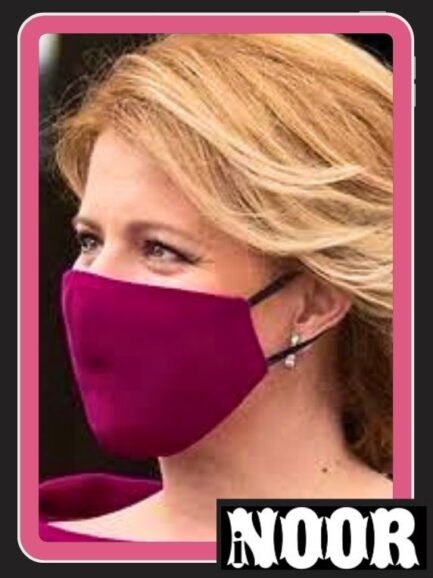 Attractive Magenta Silk Face Mask for Girls