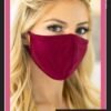 Beautiful Maroon Plain Silk Face Mask for Girls