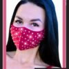 Beautiful Red Silk Face Mask Decked with Rhinestones