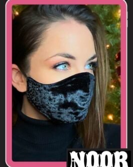 Eye-Catching Black Velvet Face Mask for Girls